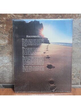 Vintage Unframed Footprints in the Sand Art Print Wall Decor 1981